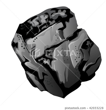 A fragment of stone coal. The source of energy and useful minerals isolated on white background A fragment of stone coal. The source of energy and useful minerals isolated on white background 42033228