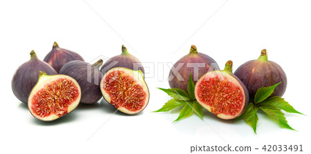 ripe figs closeup on white background ripe figs closeup on white background 42033491