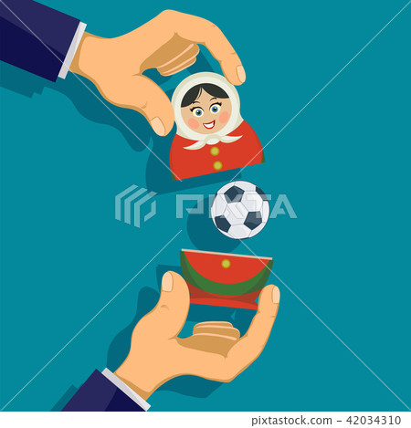 Russian matryoshka with a soccer ball. 42034310