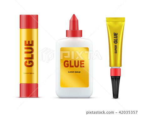 Various glues tubes realistic template set 42035357