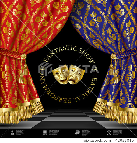 Theatrical template  curtains and masks 42035810