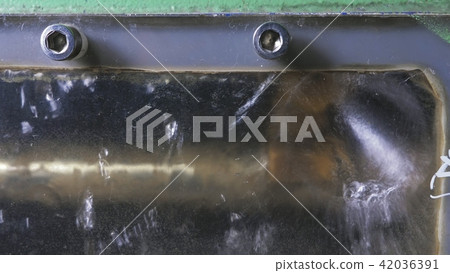 Cooling water container. Manufacture of plastic water pipes factory. Process of making plastic tubes 42036391