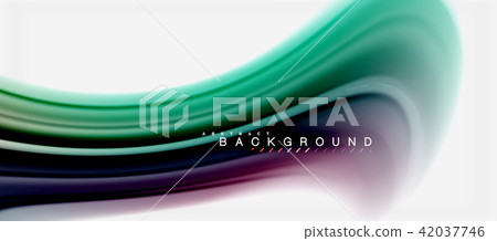 Rainbow fluid colors abstract background twisted liquid design, colorful marble or plastic wavy 42037746