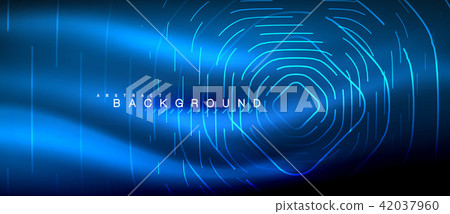 Neon glowing lines, magic energy space light concept, abstract background wallpaper design 42037960