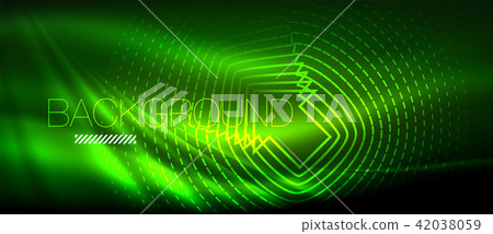 Neon glowing wave, magic energy and light motion background. Wallpaper template, hi-tech future Neon glowing wave, magic energy and light motion background. Wallpaper template, hi-tech future 42038059
