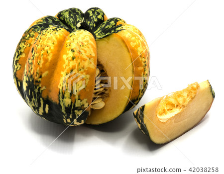 Green pumpkin isolated on white Green pumpkin isolated on white 42038258