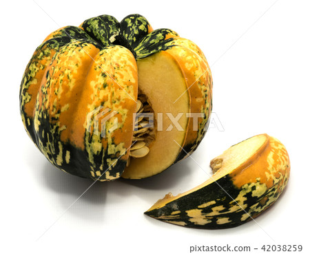 Green pumpkin isolated on white Green pumpkin isolated on white 42038259