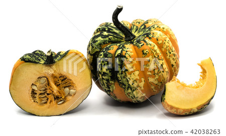 Green pumpkin isolated on white Green pumpkin isolated on white 42038263