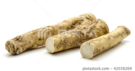 Fresh horseradish isolated on white Fresh horseradish isolated on white 42038269