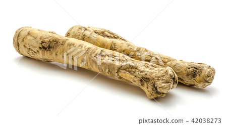 Fresh horseradish isolated on white Fresh horseradish isolated on white 42038273