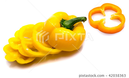 Fresh mixed paprika isolated on white 42038363
