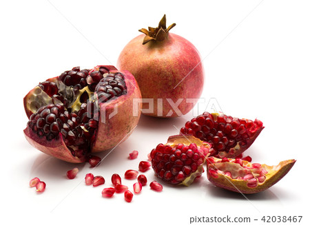 Fresh pomegranate isolated on white 42038467