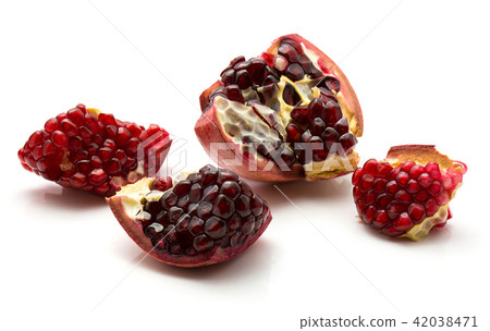 Fresh pomegranate isolated on white Fresh pomegranate isolated on white 42038471
