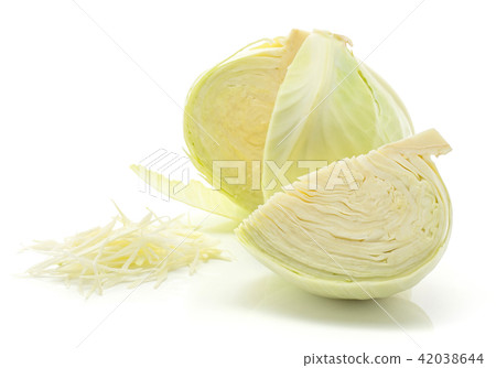 Raw white cabbage isolated on white Raw white cabbage isolated on white 42038644