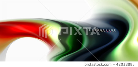 Fluid liquid mixing colors concept on light grey background, curve flow, trendy abstract layout Fluid liquid mixing colors concept on light grey background, curve flow, trendy abstract layout 42038893