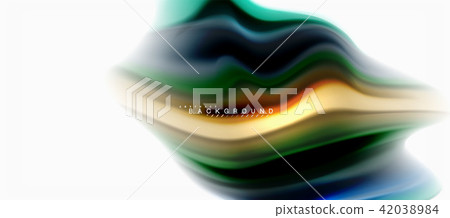 Fluid liquid mixing colors concept on light grey background, curve flow, trendy abstract layout 42038984