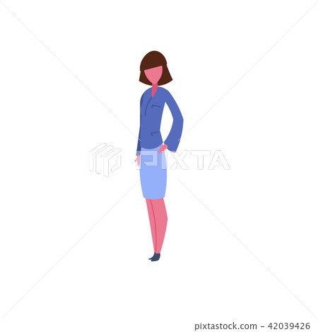 businesswoman character standing pose isolated female cartoon full length flat businesswoman character standing pose isolated female cartoon full length flat 42039426