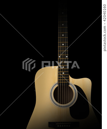 Electro Acoustic Guitar isolated on black background. Electro Acoustic Guitar isolated on black background. 42040160