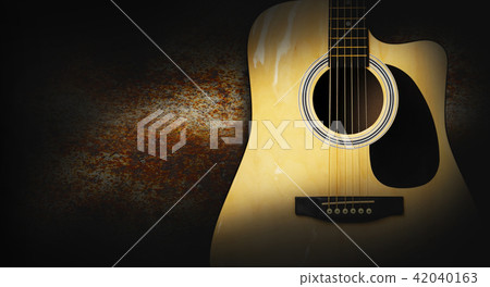 Part of acoustic guitar on old rusty background Part of acoustic guitar on old rusty background 42040163