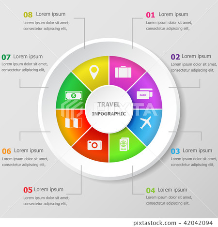 Infographic design template with travel icons 42042094