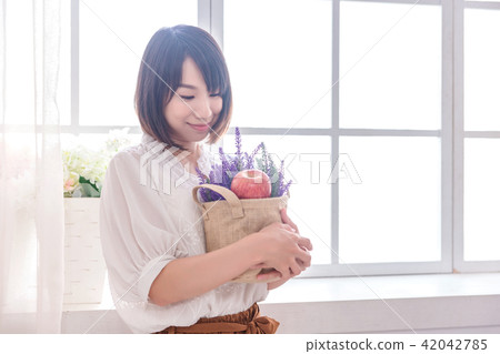 woman, apple, lifestyle, health, room, fruit woman, apple, lifestyle, health, room, fruit 42042785