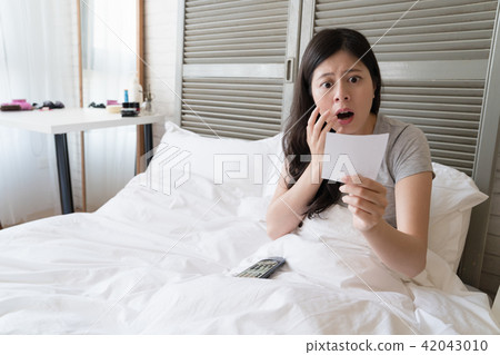 woman couldn't believe with result of the report woman couldn't believe with result of the report 42043010