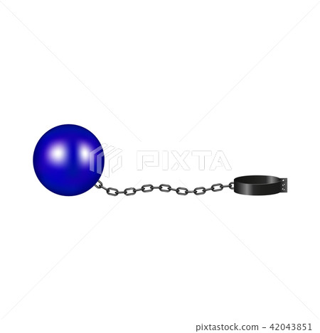 Vintage shackle in blue and black design Vintage shackle in blue and black design 42043851