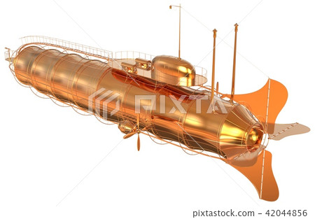 Golden Fantasy Airship Zeppelin Dirigible Balloon Golden Fantasy Airship Zeppelin Dirigible Balloon 42044856