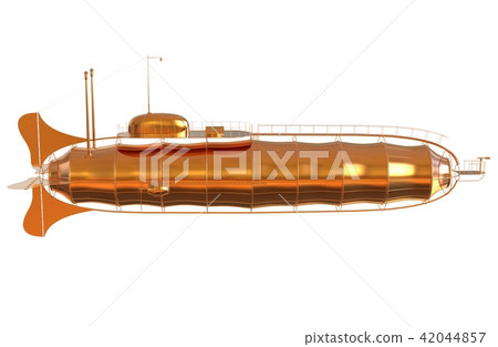 Golden Fantasy Airship Zeppelin Dirigible Balloon Golden Fantasy Airship Zeppelin Dirigible Balloon 42044857