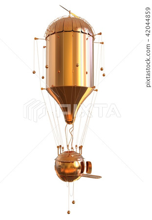 Golden Fantasy Airship Zeppelin Dirigible Balloon Golden Fantasy Airship Zeppelin Dirigible Balloon 42044859