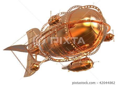 Golden Fantasy Airship Zeppelin Dirigible Balloon Golden Fantasy Airship Zeppelin Dirigible Balloon 42044862