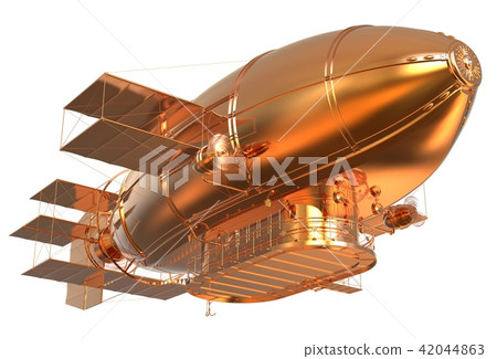 Golden Fantasy Airship Zeppelin Dirigible Balloon Golden Fantasy Airship Zeppelin Dirigible Balloon 42044863