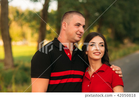 Full of love stylish beautiful young couple in a fairy forest Full of love stylish beautiful young couple in a fairy forest 42050818