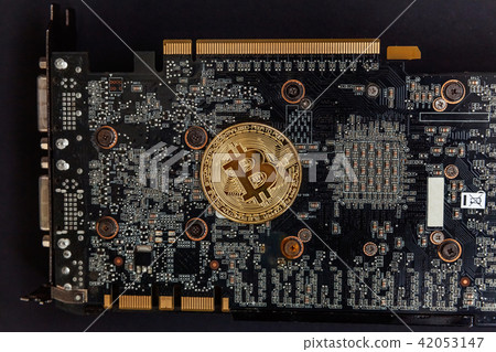 Bitcoins lie on the video card 42053147