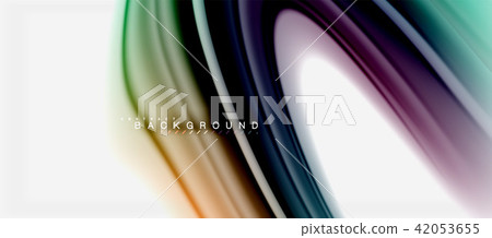Rainbow fluid colors abstract background twisted liquid design, colorful marble or plastic wavy 42053655