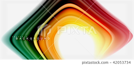 Rainbow fluid colors abstract background twisted liquid design, colorful marble or plastic wavy 42053734