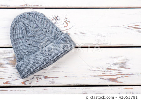 Grey women's tuque, flat lay. Grey women's tuque, flat lay. 42053781