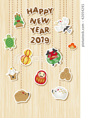Postcard New Year's cards for Yearly Luck of 2019 42054291