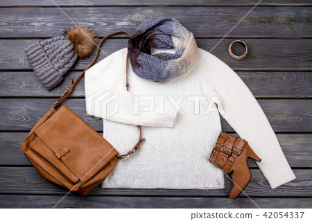 Casual winter women's clothes. Casual winter women's clothes. 42054337