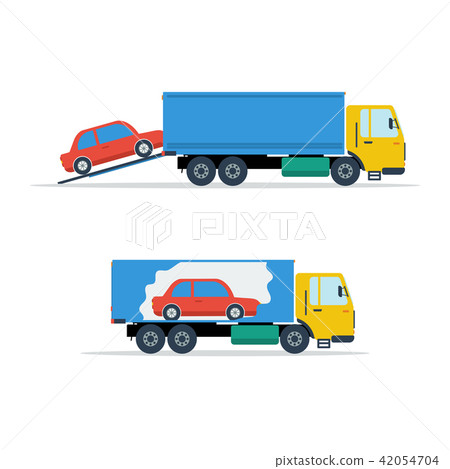 Small avto loading into truck 42054704