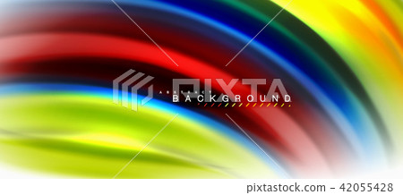 Fluid liquid mixing colors concept on light grey background, curve flow, trendy abstract layout Fluid liquid mixing colors concept on light grey background, curve flow, trendy abstract layout 42055428