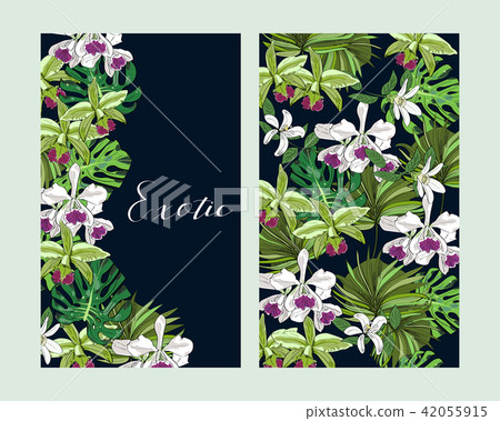 Floral greeting invitation card template design,  42055915