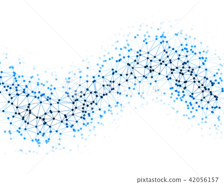 The dots are connected by lines in the form of a wave. Abstract vector illustration on the topic of 42056157