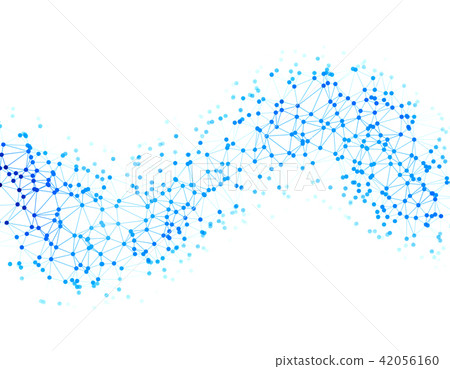 The dots are connected by lines in the form of a wave. Abstract illustration on the topic of large 42056160