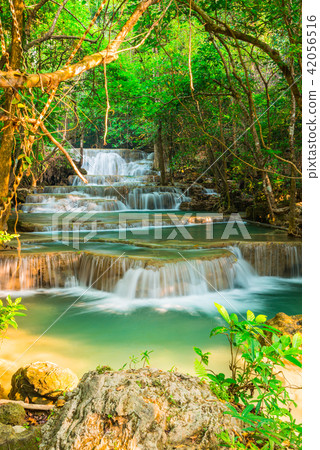 Huay Mae Kamin waterfall at National Park in Thailand 42056516