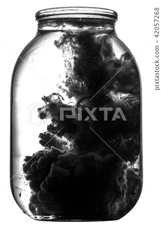 Paint swirling in water. 42057268