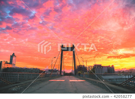 Sunset on the bridge Sunset on the bridge 42058277