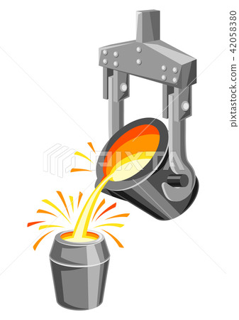 Metallurgical ladle illustration. Metallurgical ladle illustration. 42058380