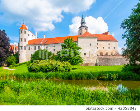 Telc Castle. View from castle park, Czech Republic. Telc Castle. View from castle park, Czech Republic. 42058842