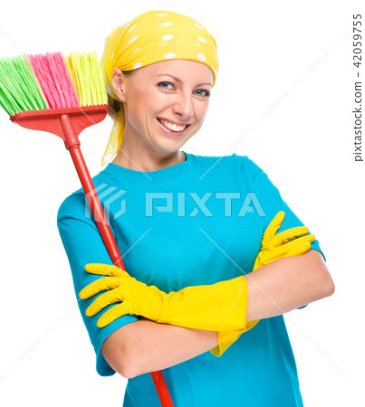 Young woman as a cleaning maid 42059755